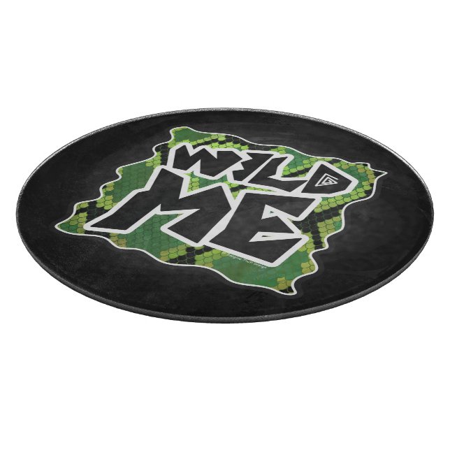 Wild Me Schlange Schwarz und Grün Schneidebrett (Ecke)