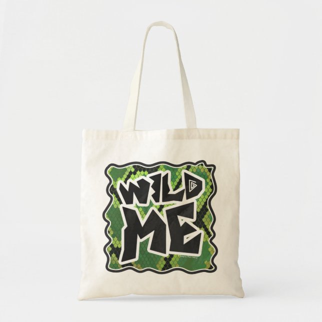 Wild Me Schlange Schwarz und Grün Tragetasche (Vorne)