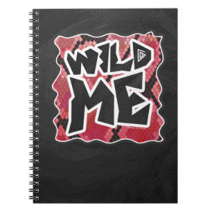 Wild Me Schlange Schwarz und Rot Print Notizblock