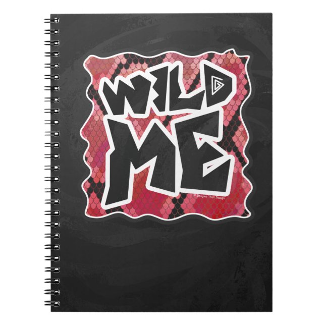 Wild Me Schlange Schwarz und Rot Print Notizblock (Vorderseite)