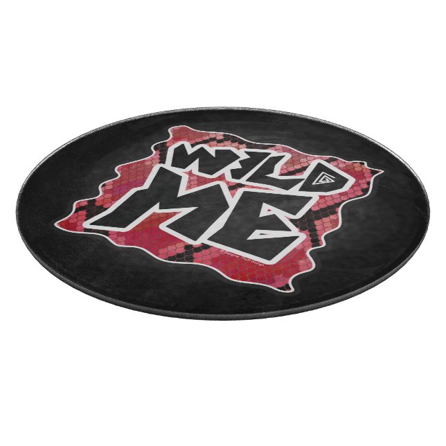 Wild Me Schlange Schwarz und Rot Print Schneidebrett (Ecke)