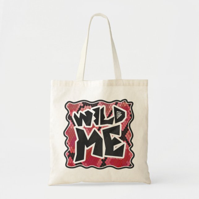 Wild Me Schlange Schwarz und Rot Print Tragetasche (Vorne)