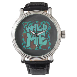 Wild Me Snake Brown und Aquamarin Print Armbanduhr