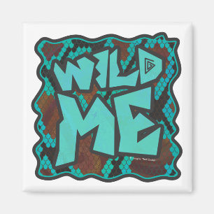 Wild Me Snake Brown und Aquamarin Print Magnet
