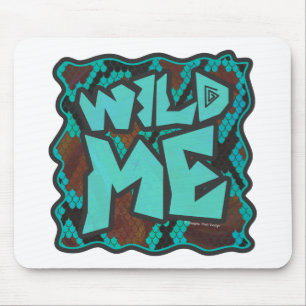 Wild Me Snake Brown und Aquamarin Print Mousepad