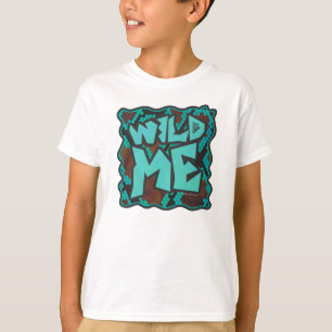 Wild Me Snake Brown und Aquamarin Print T-Shirt