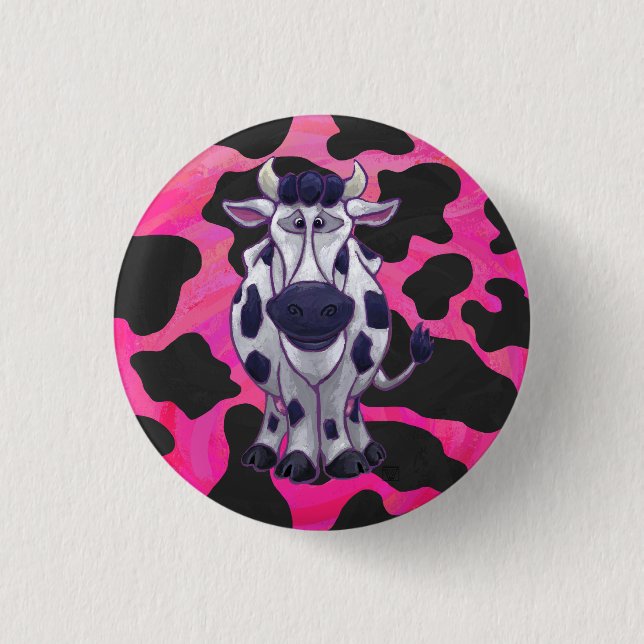 Wild Me Tiger Black and Pink Button (Vorderseite)