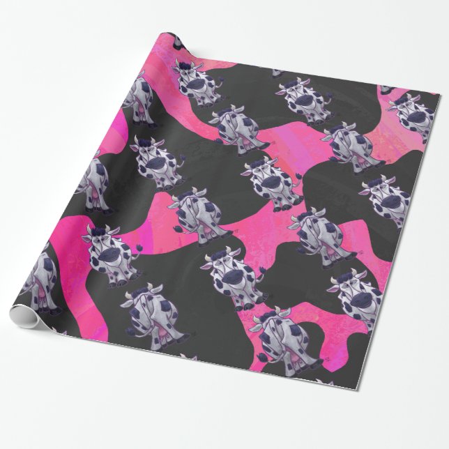 Wild Me Tiger Black and Pink Geschenkpapier (Ungerollt)