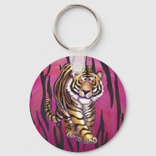 Wild Me Tiger Black and Pink Schlüsselanhänger