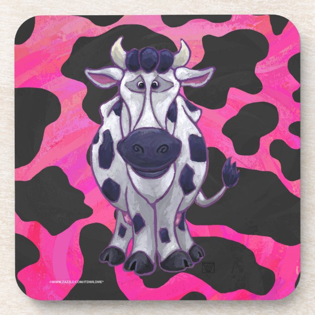 Wild Me Tiger Black and Pink Untersetzer (Vorderseite)