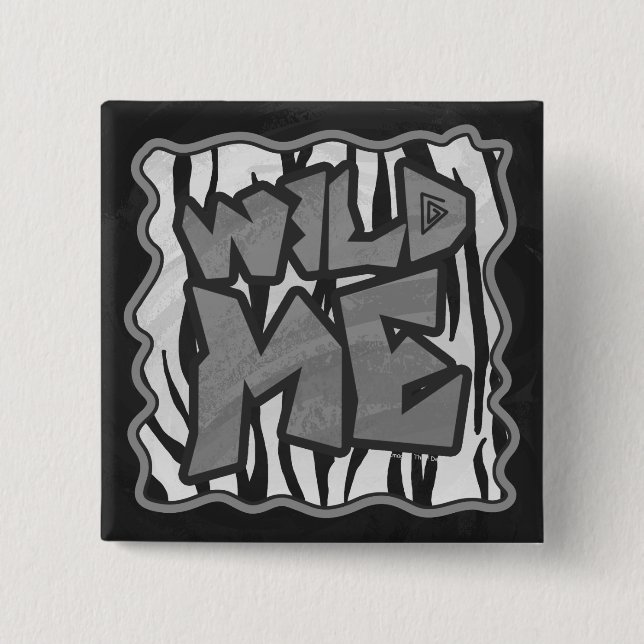 Wild Me Tiger Black and White Print Button (Vorderseite)