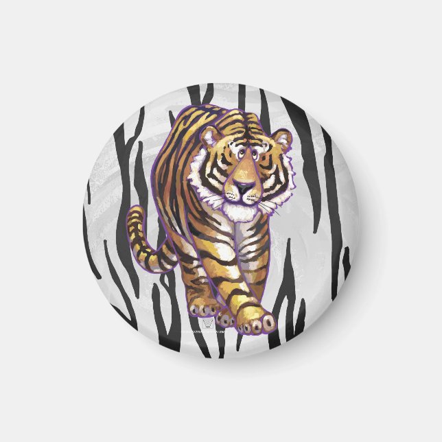 Wild Me Tiger Black and White Print Magnet (Vorne)