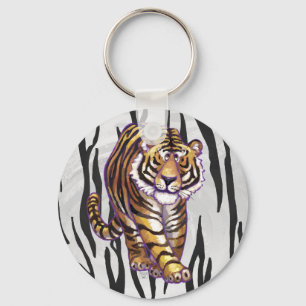 Wild Me Tiger Black and White Print Schlüsselanhänger
