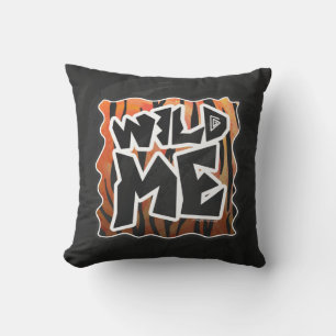 Wild Me Tiger Hot orange und Black Print Kissen