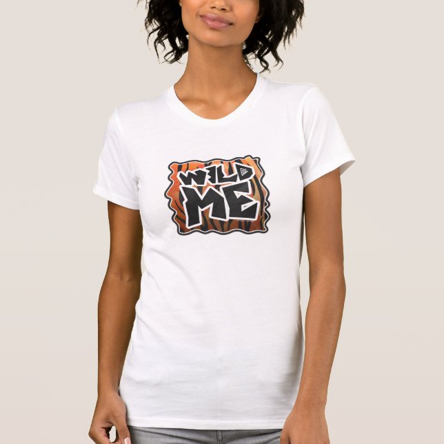 Wild Me Tiger Hot orange und Black Print T-Shirt (Vorderseite)