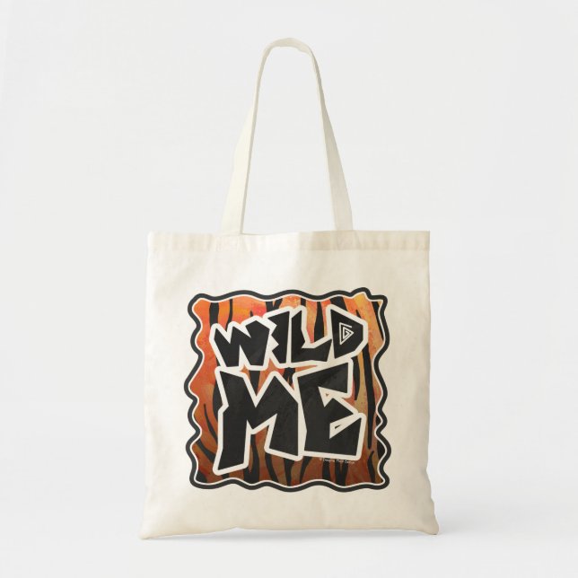 Wild Me Tiger Hot orange und Black Print Tragetasche (Vorne)