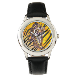 Wild Me Tiger Orange und Black Armbanduhr