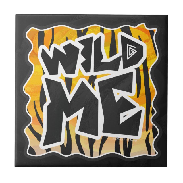 Wild Me Tiger Orange und Black Fliese (Vorderseite)