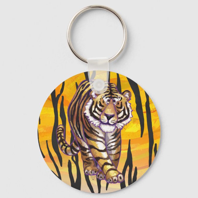 Wild Me Tiger Orange und Black Schlüsselanhänger (Vorderseite)
