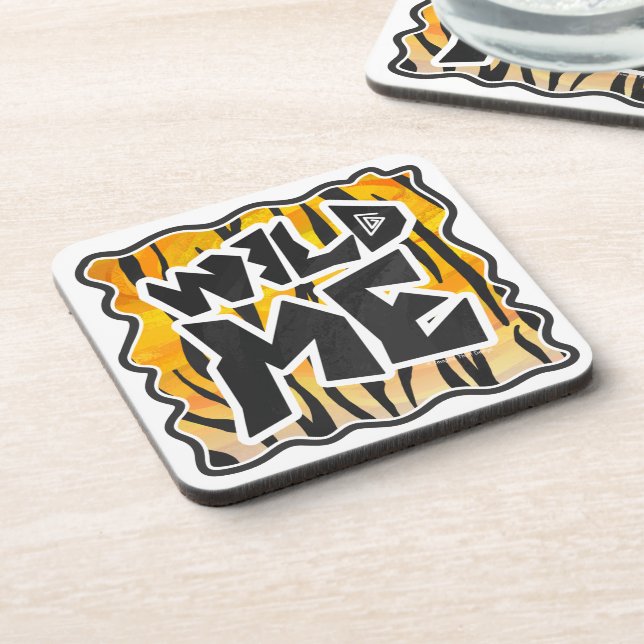 Wild Me Tiger Orange und Black Untersetzer (Linke Seite)
