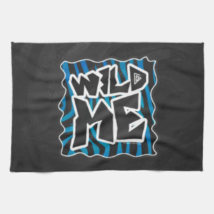 Wild Me Zebra Black and Blue Geschirrtuch