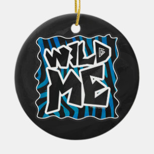 Wild Me Zebra Black and Blue Keramikornament