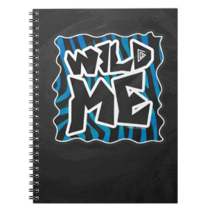 Wild Me Zebra Black and Blue Notizblock