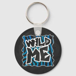 Wild Me Zebra Black and Blue Schlüsselanhänger