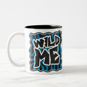 Wild Me Zebra Black and Blue Zweifarbige Tasse