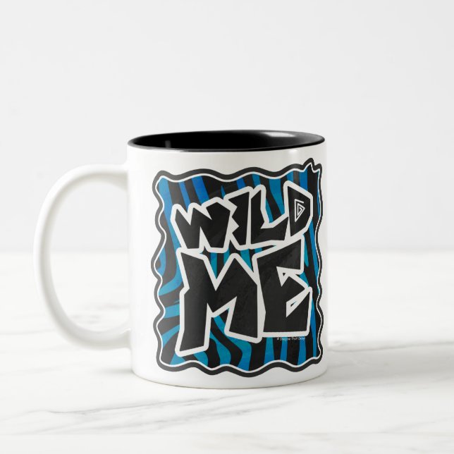 Wild Me Zebra Black and Blue Zweifarbige Tasse (Links)