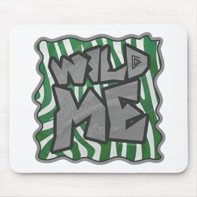 Wild Me Zebra Green und White Mousepad (Vorne)