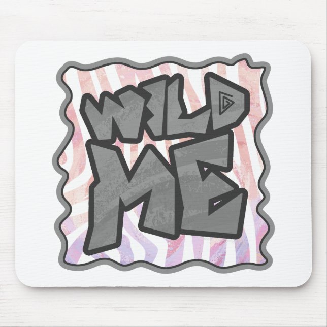 Wild Me Zebra Pink und White Mousepad (Vorne)