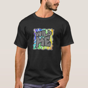 Wild Me Zebra Rainbow and White Print T-Shirt