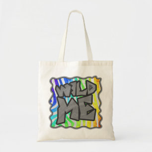 Wild Me Zebra Rainbow and White Print Tragetasche