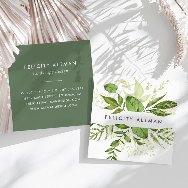 Wild Meadow | Botanisch Quadratische Visitenkarte (Von Creator hochgeladen)