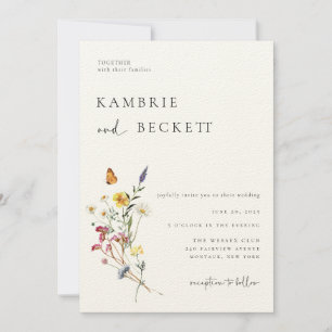 Wild Meadow Floral Wedding Einladung
