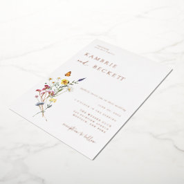 Wild Meadow Floral Wedding Folieneinladung