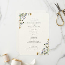 Wild Meadow Floral Wedding Program