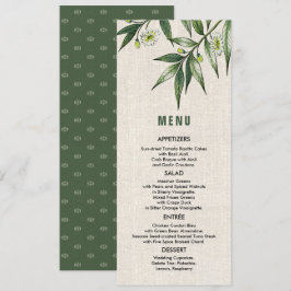Wild Meadow | Green Botanical Wedding Menu Cards Menükarte