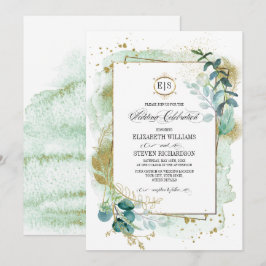 Wild Meadow | Grüne botanische Hochzeit Einladung