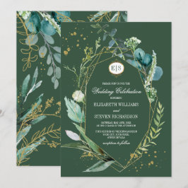 Wild Meadow | Grüne botanische Hochzeit Einladung