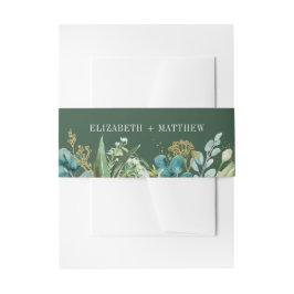 Wild Meadow | Grüne Botanische Hochzeit Einladungsbanderole