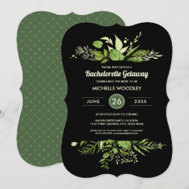 Wild Meadow | Grüner botanischer Junggeselinnen-Ab Einladung