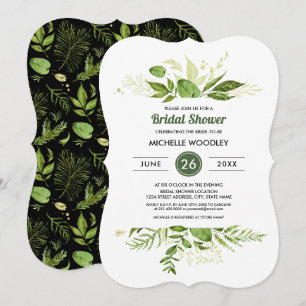 Wild Meadow   Grünes botanisches Brautparty Einladung