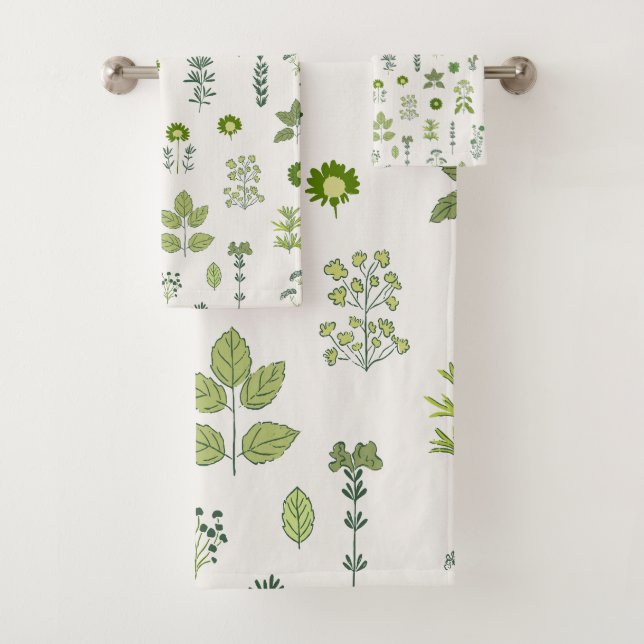 Wild Meadow Herb Grünes Handtuch Badhandtuch Set (Insitu)