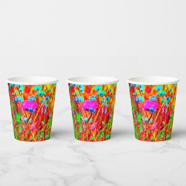 Wild Meadow in Bloom Pop Art Pappbecher (Multi)