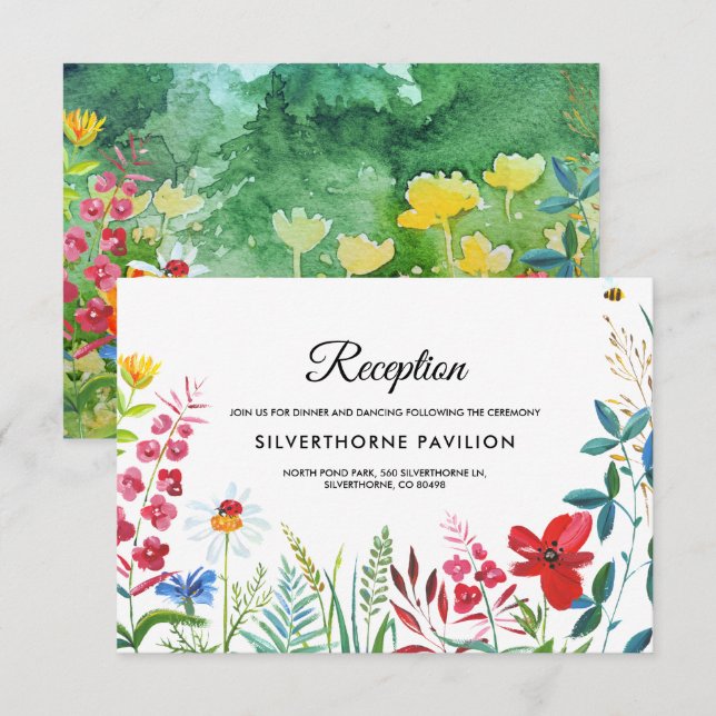 Wild Meadow | Summer Forest Wedeption Card Einladung (Vorne/Hinten)
