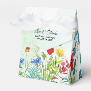 Wild Meadow Wildblumen Wasserfarbenhochzeit Geschenkschachtel