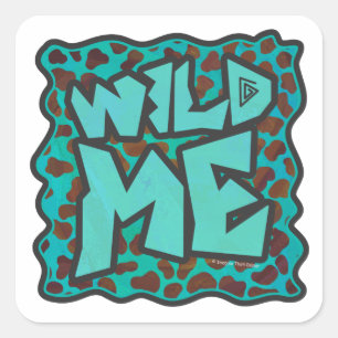 Wild mir Dalmatiner Braun und Aquamarines Design Quadratischer Aufkleber