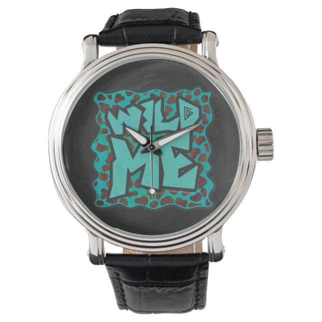 Wild mir Dalmatiner Brown und Aquamarines Design Armbanduhr (Vorderseite)